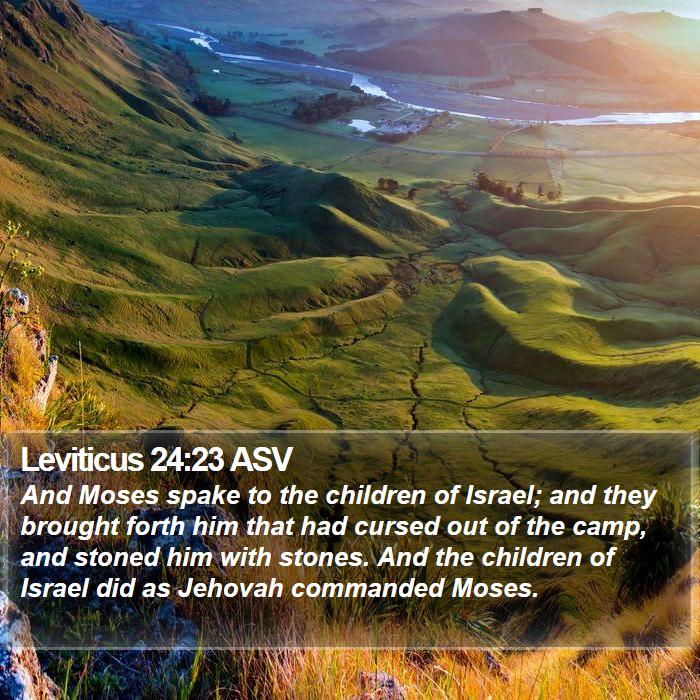 Leviticus 24:23 ASV Bible Study