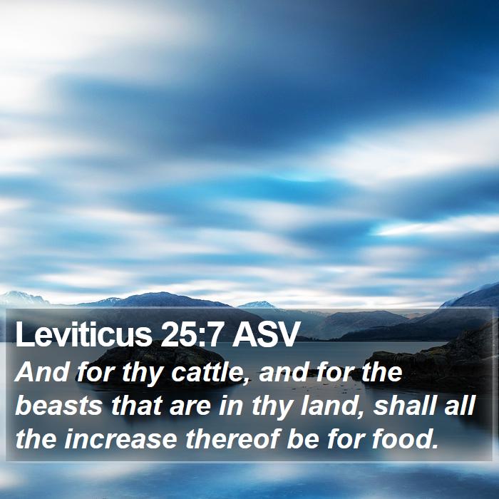 Leviticus 25:7 ASV Bible Study