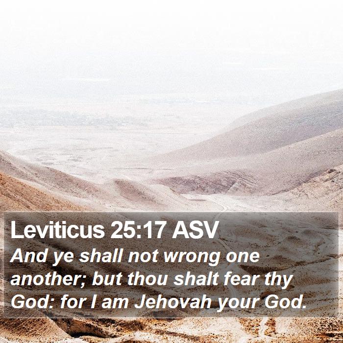 Leviticus 25:17 ASV Bible Study