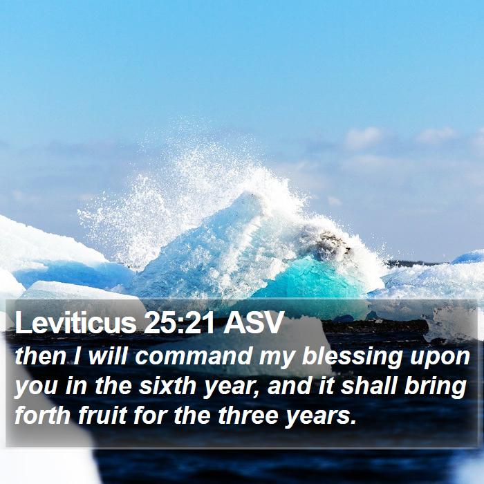 Leviticus 25:21 ASV Bible Study