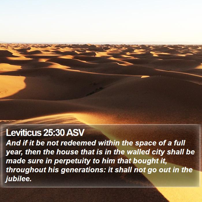 Leviticus 25:30 ASV Bible Study