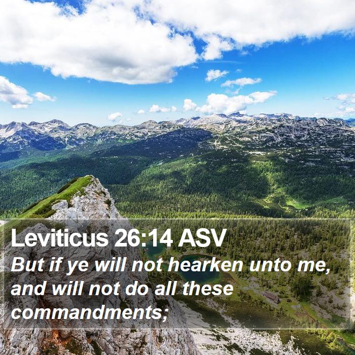 Leviticus 26:14 ASV Bible Study