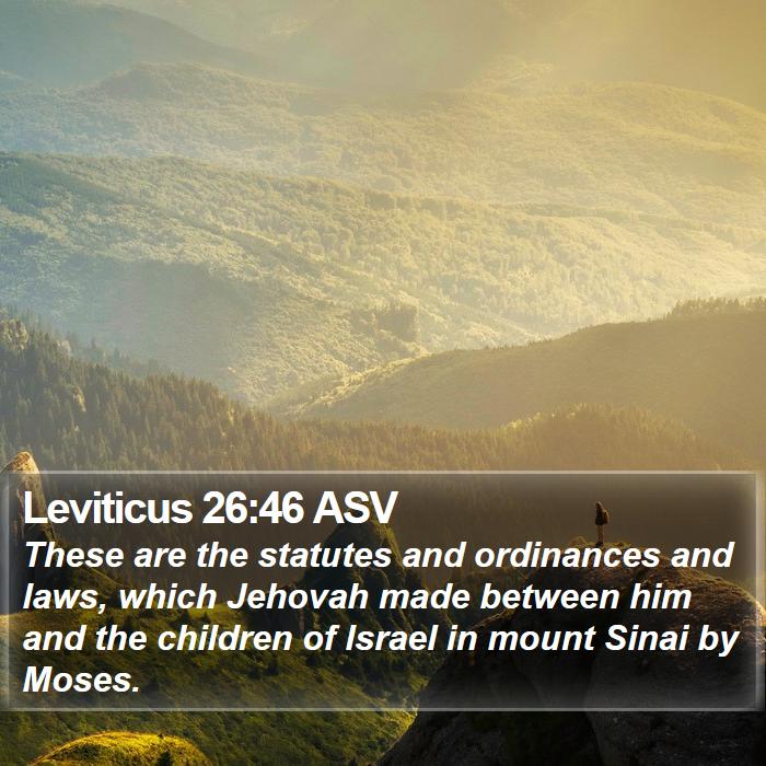 Leviticus 26:46 ASV Bible Study