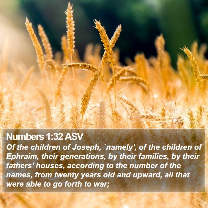 Numbers 1:32 ASV Bible Study