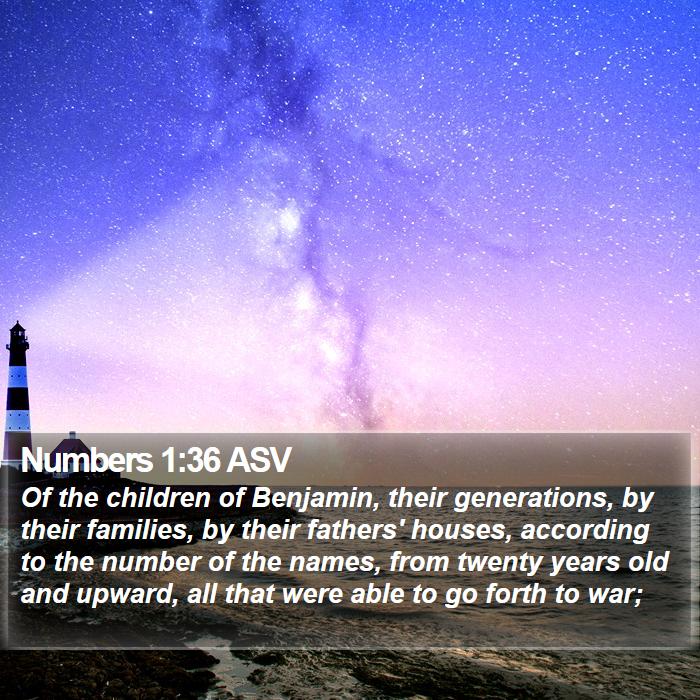 Numbers 1:36 ASV Bible Study