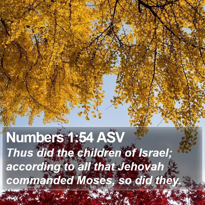 Numbers 1:54 ASV Bible Study