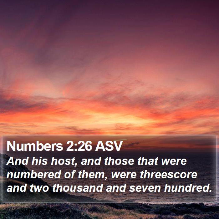 Numbers 2:26 ASV Bible Study