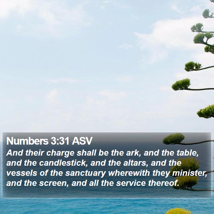 Numbers 3:31 ASV Bible Study