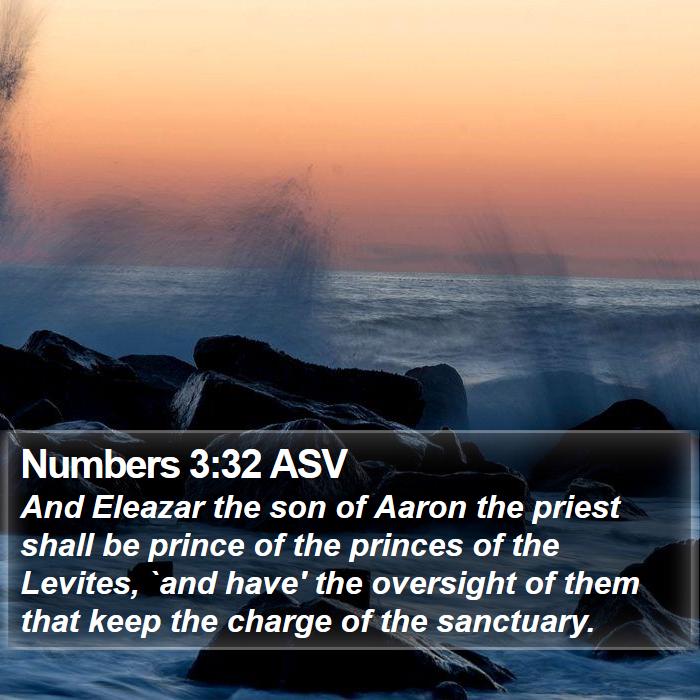 Numbers 3:32 ASV Bible Study