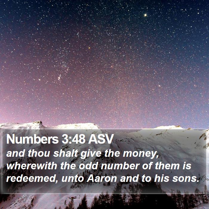 Numbers 3:48 ASV Bible Study