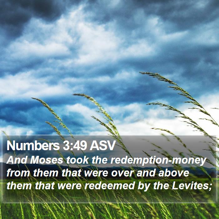 Numbers 3:49 ASV Bible Study