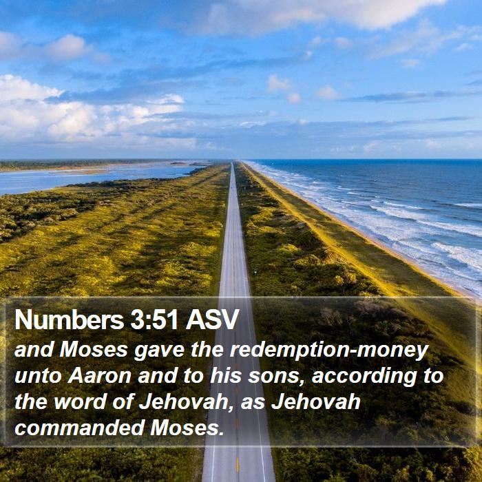 Numbers 3:51 ASV Bible Study