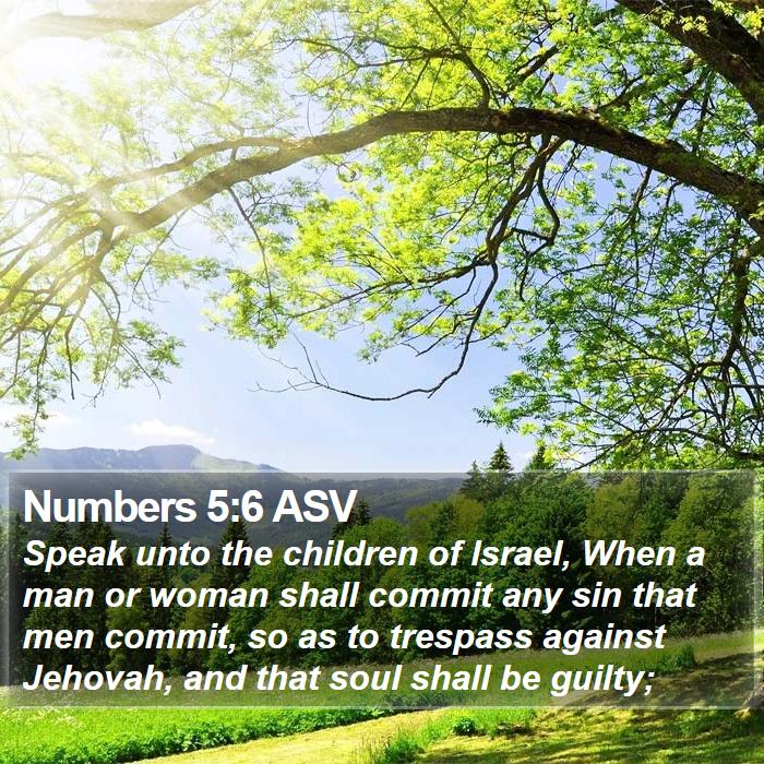 Numbers 5:6 ASV Bible Study