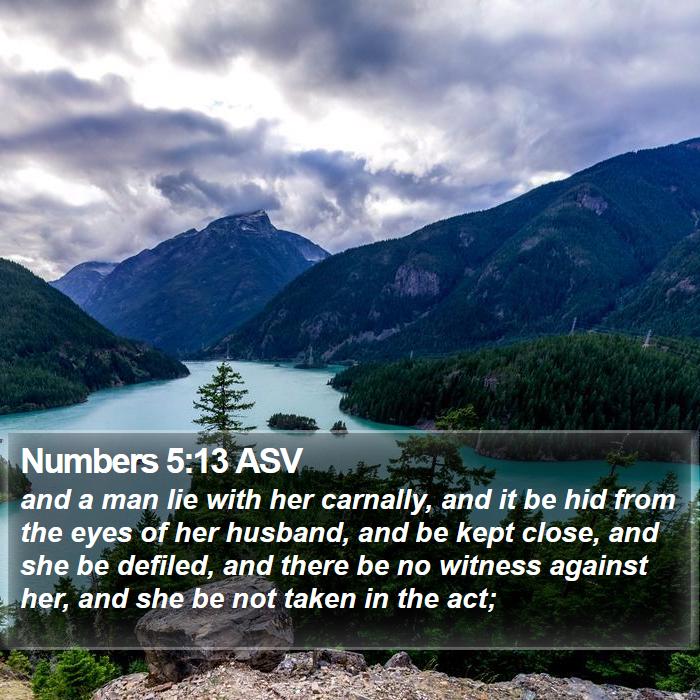 Numbers 5:13 ASV Bible Study