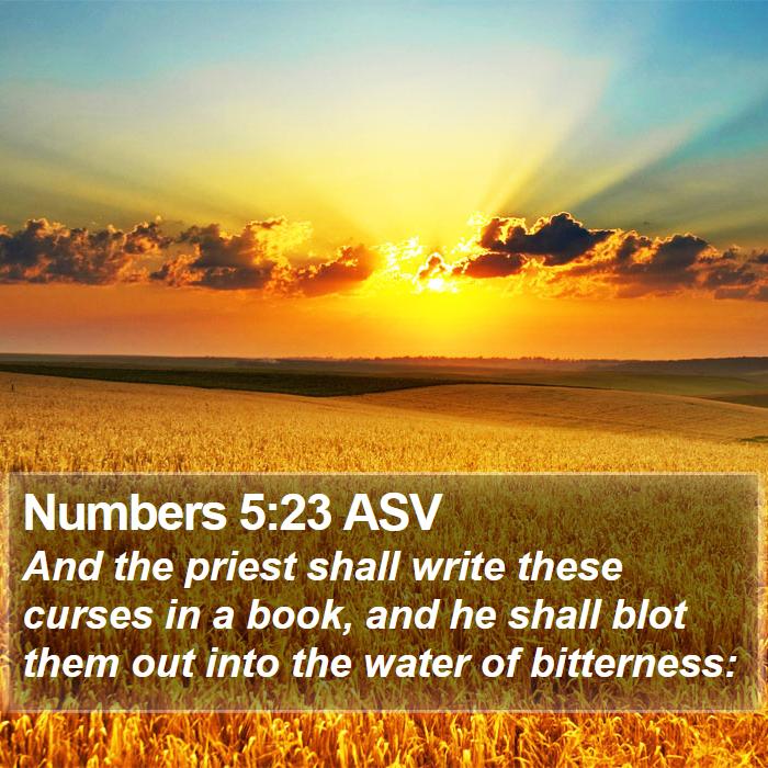 Numbers 5:23 ASV Bible Study