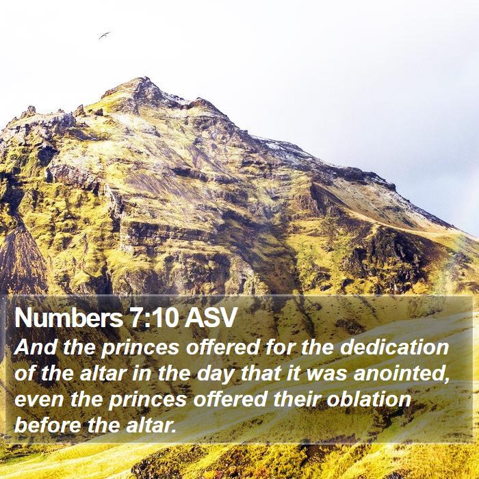 Numbers 7:10 ASV Bible Study