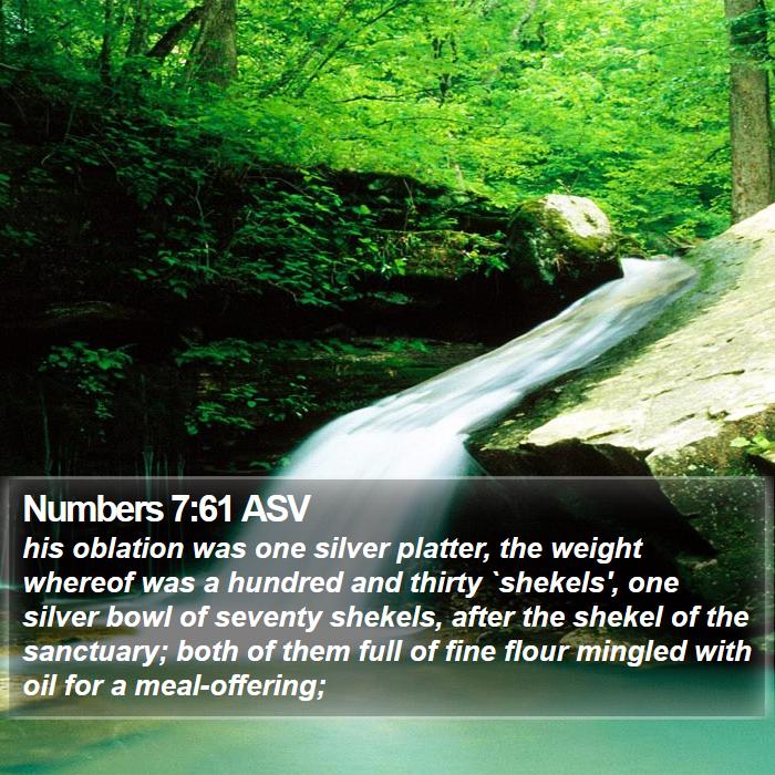 Numbers 7:61 ASV Bible Study