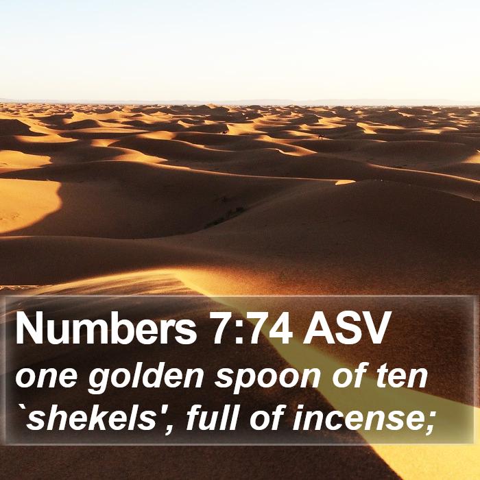 Numbers 7:74 ASV Bible Study