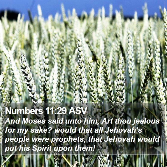 Numbers 11:29 ASV Bible Study