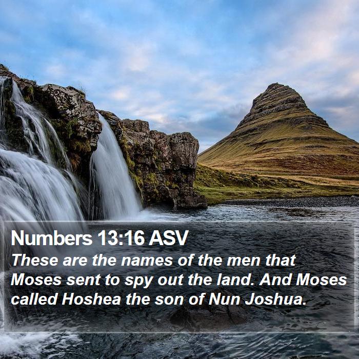 Numbers 13:16 ASV Bible Study