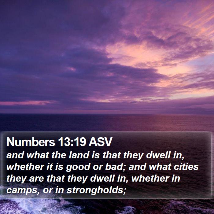 Numbers 13:19 ASV Bible Study