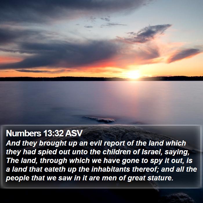 Numbers 13:32 ASV Bible Study