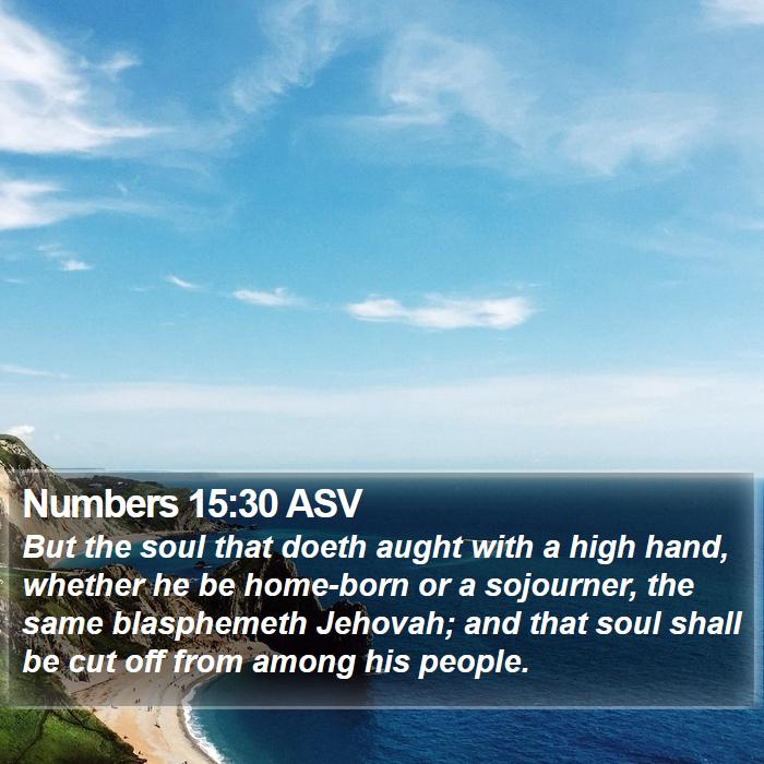 Numbers 15:30 ASV Bible Study