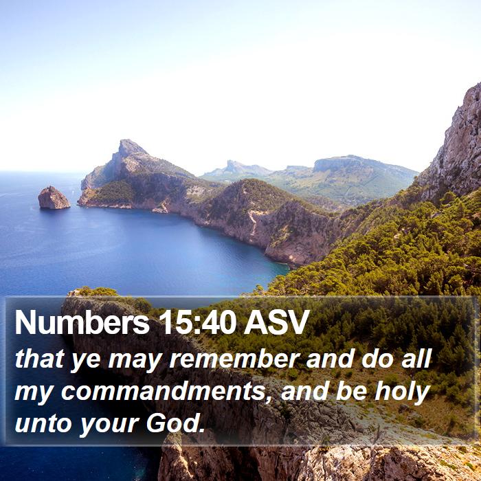 Numbers 15:40 ASV Bible Study