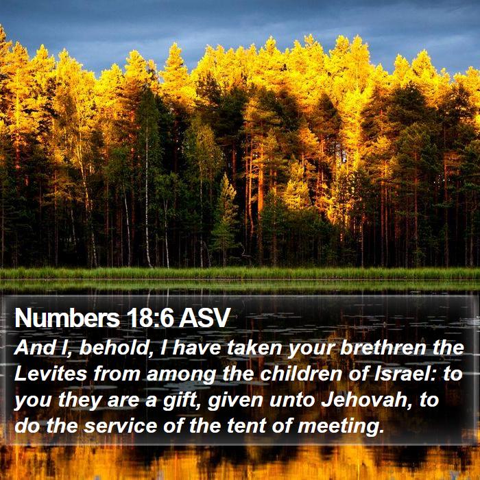 Numbers 18:6 ASV Bible Study