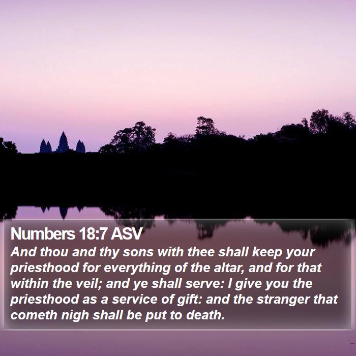 Numbers 18:7 ASV Bible Study