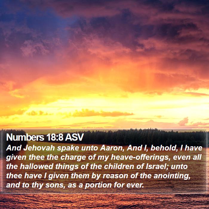 Numbers 18:8 ASV Bible Study