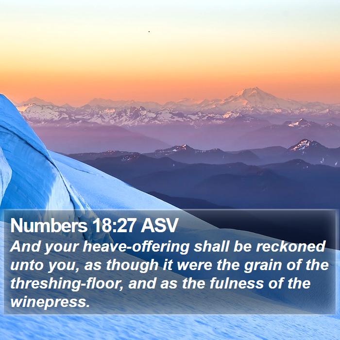 Numbers 18:27 ASV Bible Study