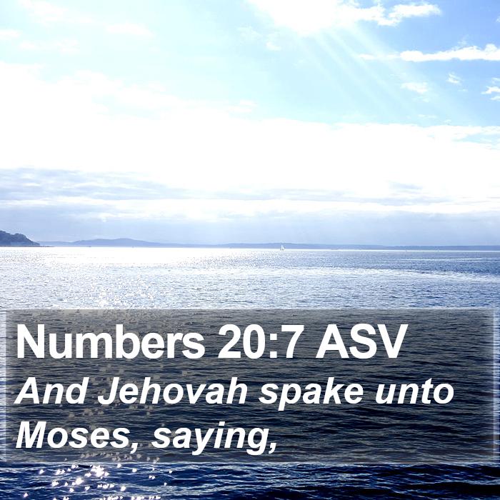 Numbers 20:7 ASV Bible Study