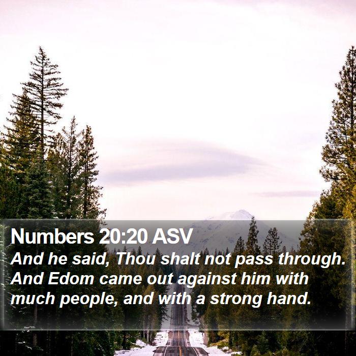 Numbers 20:20 ASV Bible Study