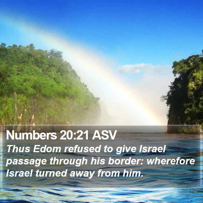 Numbers 20:21 ASV Bible Study