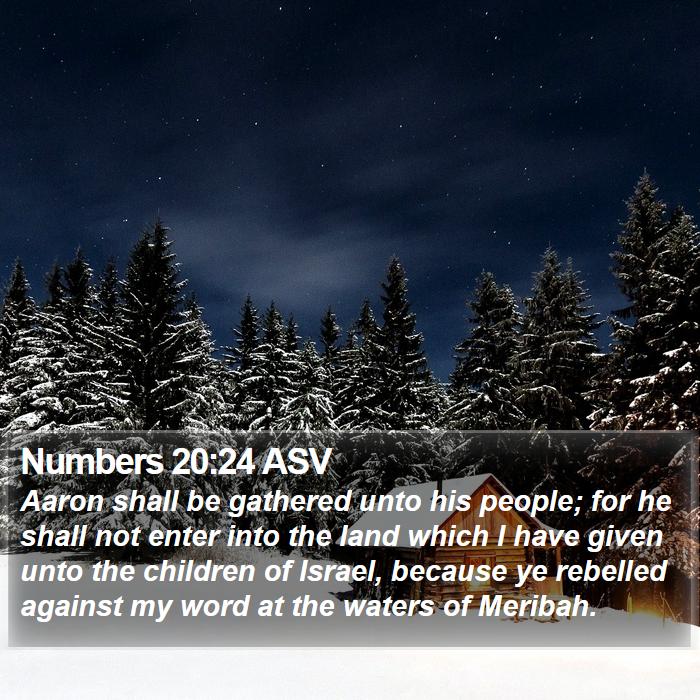 Numbers 20:24 ASV Bible Study