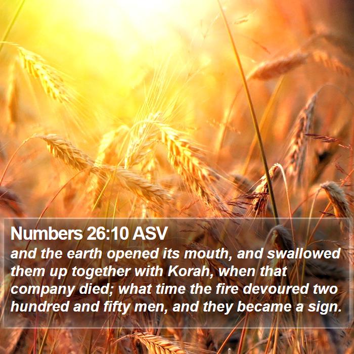 Numbers 26:10 ASV Bible Study