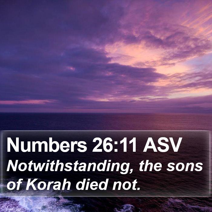 Numbers 26:11 ASV Bible Study