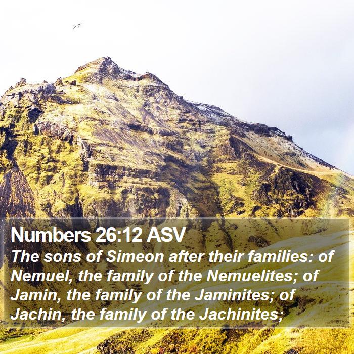 Numbers 26:12 ASV Bible Study