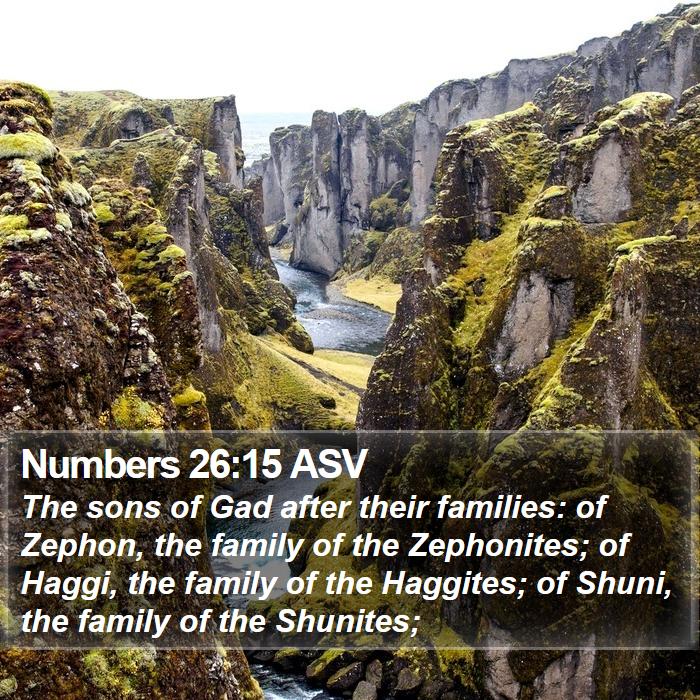 Numbers 26:15 ASV Bible Study