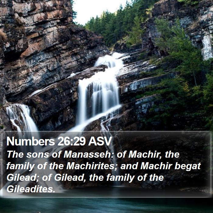 Numbers 26:29 ASV Bible Study