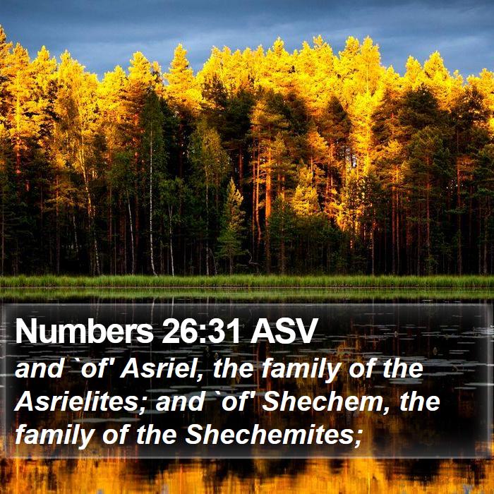 Numbers 26:31 ASV Bible Study