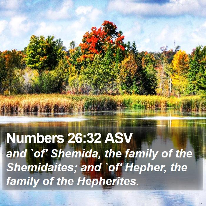 Numbers 26:32 ASV Bible Study