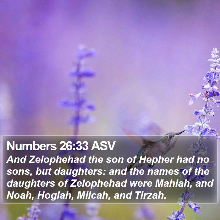 Numbers 26:33 ASV Bible Study