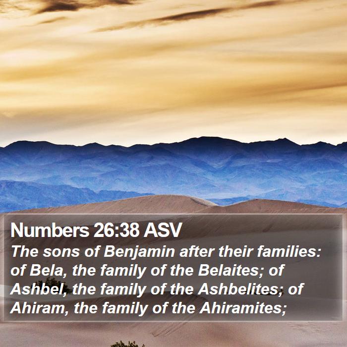 Numbers 26:38 ASV Bible Study