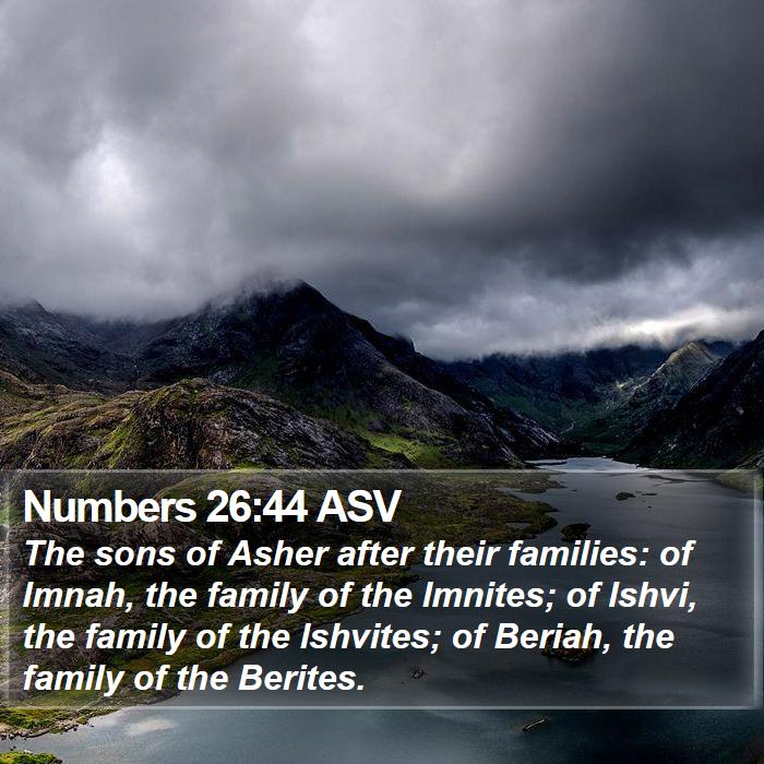 Numbers 26:44 ASV Bible Study