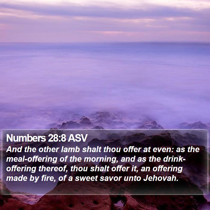 Numbers 28:8 ASV Bible Study