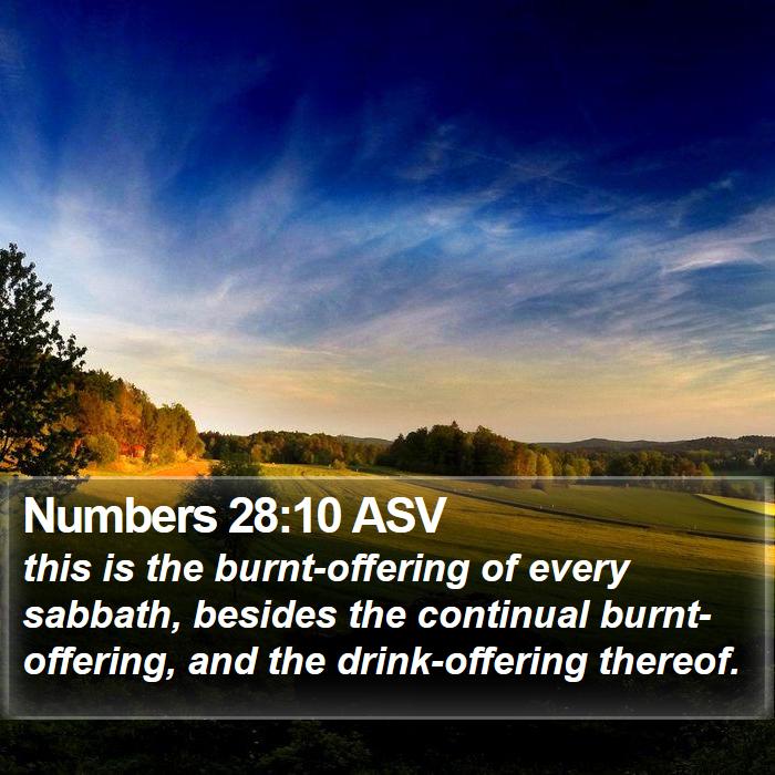 Numbers 28:10 ASV Bible Study