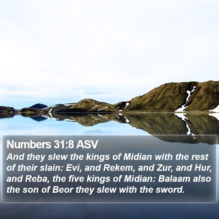 Numbers 31:8 ASV Bible Study