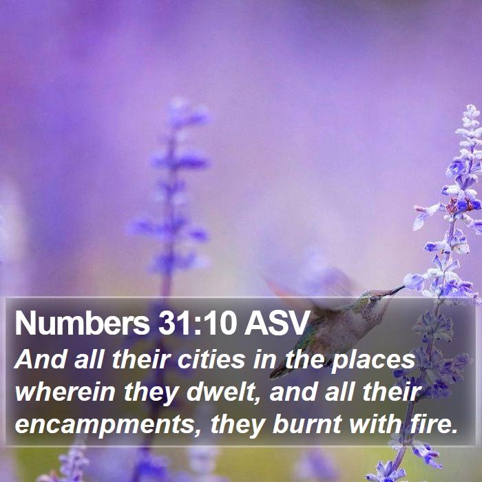 Numbers 31:10 ASV Bible Study